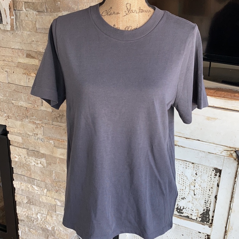 Madewell Crew Neck Basic Essential Dark Gray Supi… - image 1